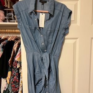 Chambray mini tie VICI dress